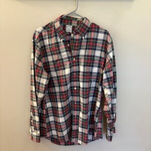 🎄 Brooks Brothers Regent Fit Tartan Button-Down – Holiday Plaid (L) 🎄